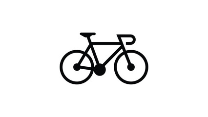 Obraz premium bicycle icon minimal black bike symbol for transport cycling sport eco friendly travel app interface flat vector illustration