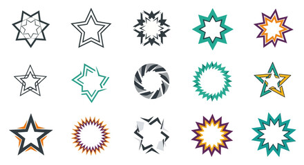 Fototapeta premium Starburst Elements Collection: Abstract Geometric Shapes
