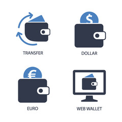 Obraz premium Vector of various digital wallet concepts and currency symbols