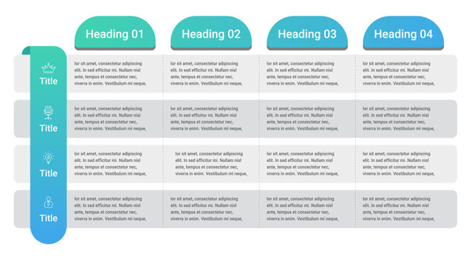 Tablet Layout Creative PowerPoint Template with 16 Box Elements, Thin Line Icons and Text Boxes &ndash; Clean Table Layout Vector
