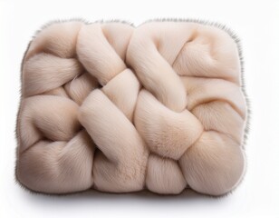 Fototapeta premium soft beige wool texture cozy material for fashion and interior design isolated on white background