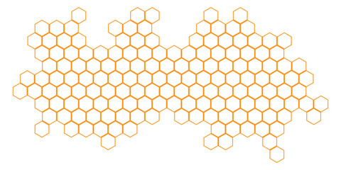 modern simple abstract light dark orange color creative geometric hexagon honeycomb polygon pattern that can be used as a background or texture © Rizki