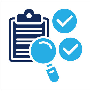 operational review report icon in glyph dual color style vector illustration