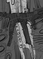 Abstract image for printing. Picture for modern interiors. The picture is painted by hand on a tablet. © neurostructure