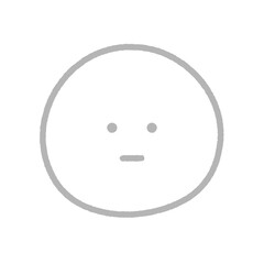 Fototapeta premium 無表情な目が点になっている顔の手書きの絵文字 - 真顔、虚無や塩対応、『普通』の評価のイラスト素材