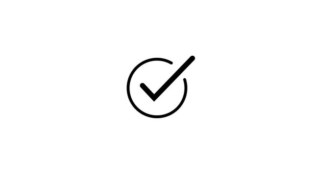 Tick Mark Icon for approval, verification, and confirmation symbol design. Approved Sign Icon for checklist, validation, and quality control interface.Check mark for task management systems.