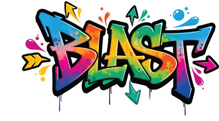Colorful Graffiti Blast Tag with Arrows © Yasmeen 
