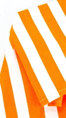Orange and white striped fabric