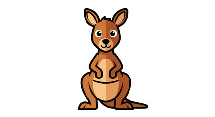 A cheerful cartoon kangaroo stands upright with a friendly expression showcasing a bold silhouette high quality professional detailed modern elegant stylish © GDSneha02