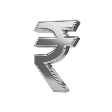 Silver rupee symbol currency finance economy isolated on a transparent background