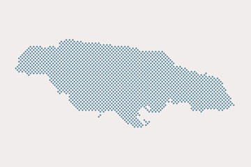 Fototapeta premium Vector map of Jamaica from points, dotted template