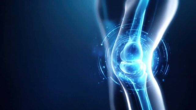 Human Knee Joint: A detailed visualization of the knee joint. Highlighting the complexity and functionality of the structure, perfect for medical or scientific illustrations.