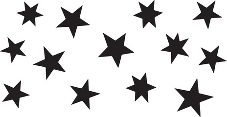 Obraz premium Black stars on white background abstract design element pattern