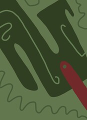 Abstract image for printing. Picture for modern interiors. The picture is painted by hand on a tablet. © neurostructure