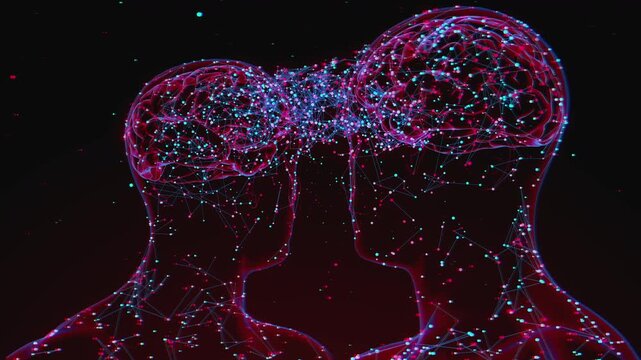 High-tech neural connectivity background featuring interconnected brain structures for collaboration, synergy, and teamwork presentations