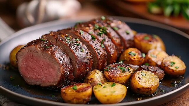 slow cooked musk ox roast traditional greenland dish 
