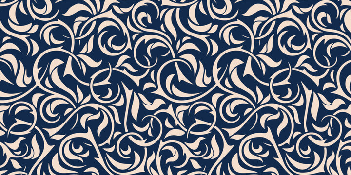 Abstract classical floral baroque pattern with elegant ornamental swirls