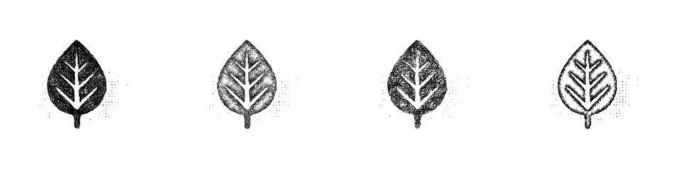 Naklejka premium Sketch leaf icon design set
