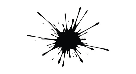 Abstract black ink splatter with radiating lines and dynamic energy creating a striking silhouette high quality professional detailed modern elegant stylish © CreativeAlim02