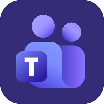 Microsoft Teams application icon with rounded corners, corporate communication and project management tool, professional digital software brand