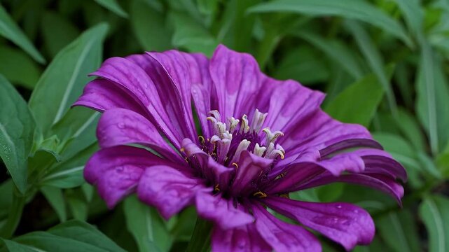 macro 4k shot vivid purple pink zinnia elegans flowers purple prince variety flourishing tropical roadside garden symbolizing beauty vitality healing power nature