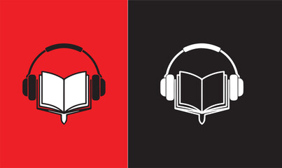 Audio book and podcast icon set