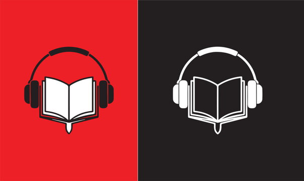 Audio book and podcast icon set