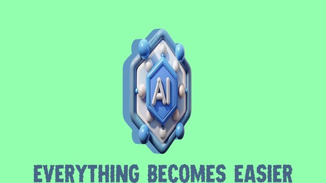 3D rendered illustration of a stylized artificial intelligence icon, symbolizing technological advancement, task simplification, and enhanced efficiency in modern digital processes