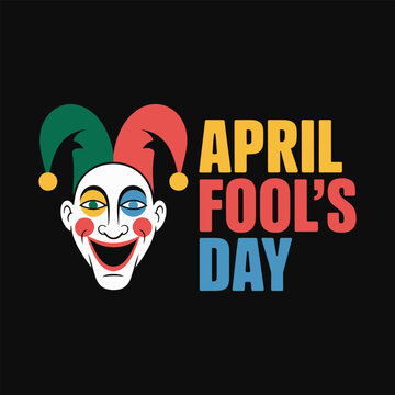 April Fool's Day Jester Head with Colorful Hat