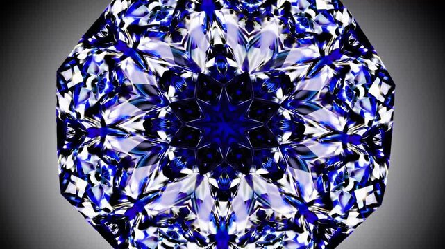 Sapphire Gem Kaleidoscope Rosette &mdash; Luxury Blue Facet Pattern for Premium Visuals
