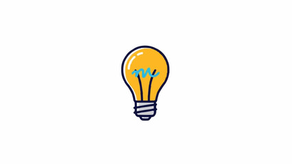 Simple Cartoon Light Bulb Illustration Idea. © Rehan Dwi Yoga