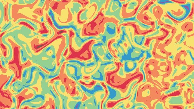 Colorful abstract fluid pattern with vibrant swirls and shapes