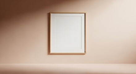 Blank Picture Frame Mockup on a Textured Wall with Soft Shadows.