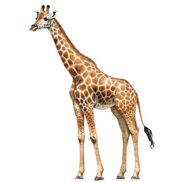 Giraffe, watercolor vector , isolated on a white background.