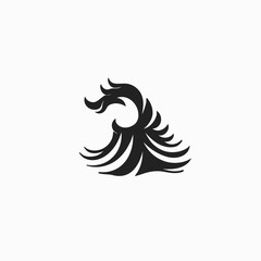 Obraz premium Abstract black wave design against white background illustration