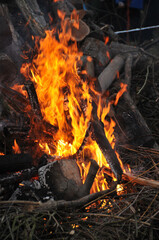 Flammen vom Osterfeuer