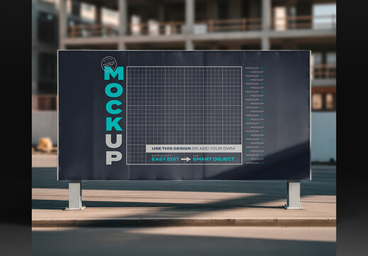 Horizontal Sign Billboard on Construction Building Site