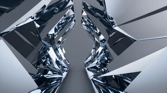 Diamond Ice Corridor &mdash; Clean Crystal Tunnel Macro Background with Silver Icy Highlights