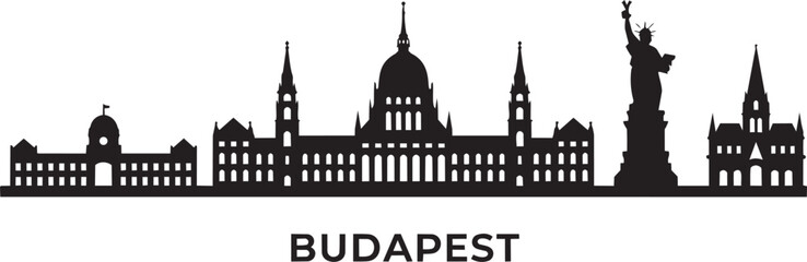 Budapest hungary vector skyline with landmarks and buildings as city silhouette illustration © MC Creative