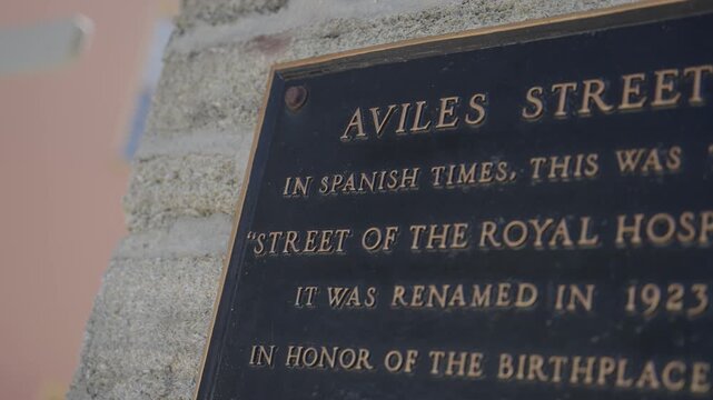 Aviles Street Historic Plaque in St. Augustine Florida