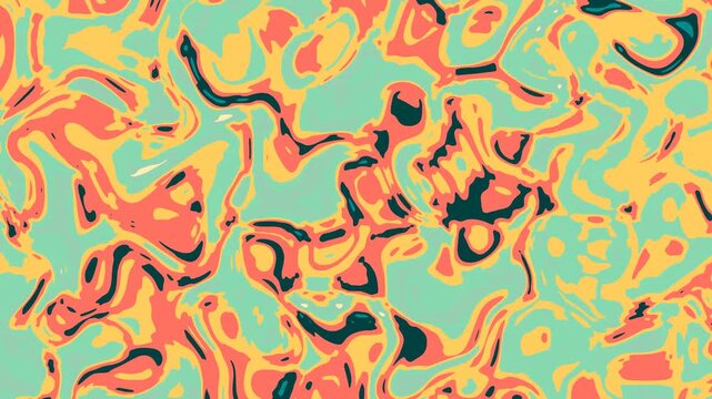Abstract colorful wavy pattern with vibrant retro style