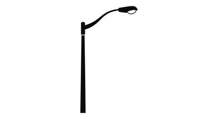 A stark minimalist depiction of a solitary street lamp against a bright white background a striking silhouette high quality © Tushar02
