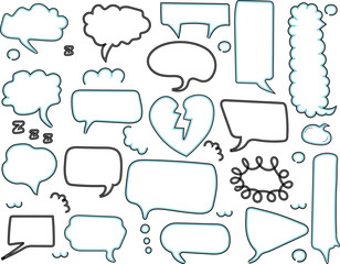 Obraz premium Collection of various speech bubbles and text boxes in different shapes