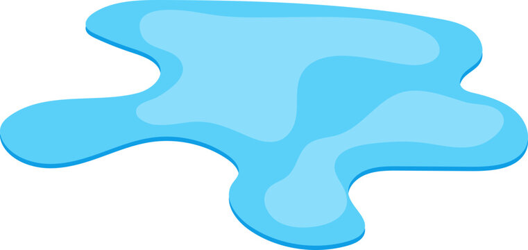 Blue water puddle vector illustration