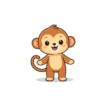 Cute Baby Monkey Cartoon Character