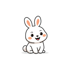 Obraz premium Cute Baby Rabbit Cartoon Character