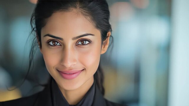 The Confident Gaze: An elegant business professional radiates a sense of poise and assurance, embodying the essence of modern leadership and competence.