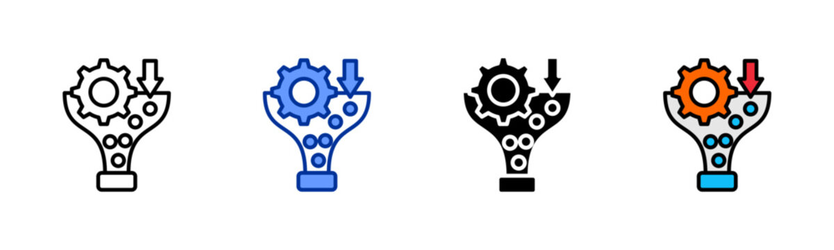 Bottleneck icon set multiple style collection