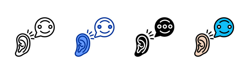 Active Listening icon set multiple style collection
