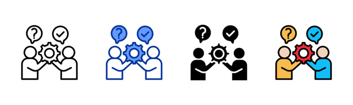 Clarification icon set multiple style collection